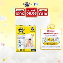 Tã dán em bé Siêu khô thoáng gói Jumbo Unidry G6X size M-46 miếng