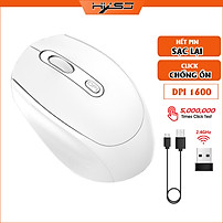 Chuột không dây HXSJ M107 wireless 2.4Ghz  sạc pin, chồng ồn, DIP1600 chuyên dùng cho máy tính, laptop, tivi - Hàng chính hãng