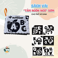 Sách vải kích thích thị giác cho bé sơ sinh 0 đến 12 tháng - Hiệu Lalala Baby - 8 trang kích thước 12x11 cm