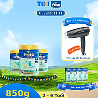 Combo 3 lon sữa Bột Friso Gold 4 850g (Dành Cho Trẻ Từ 2 - 6 Tuổi) - Tặng 3 lốc RDT 180ml