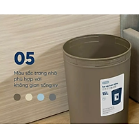 Sọt rác Inochi - Hiro 15L màu Be sữa/Ghi sữa/Xanh nhạt/Nâu café