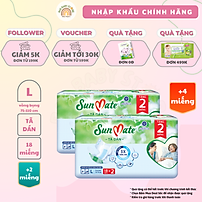 Combo 2 gói - Tã dán người lớn SunMate mới size M18/L18/XL18 + 2 miếng