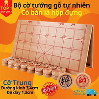Bộ Cờ Tướng Gỗ Sồi + Bàn Cờ Tướng 40*35cm, Cờ Tướng Gỗ Có Bàn Là Hộp Đựng Chính Hãng