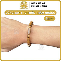 Vòng tay trụ trúc 9 trụ 9 tròn phong thủy trầm hương HÀ XÁ đeo tay cặp đôi nam nữ may mắn bình an tài lộc