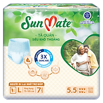 Combo 2 Gói Tã Quần Người Lớn Sunmate Khô Thoáng L7 (7 Miếng/ Gói)