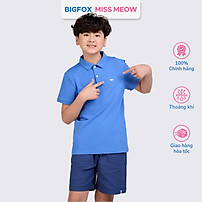 Áo polo bé trai Bigfox Miss Meow mùa hè chất cá sấu, áo có cổ đồng phục đi học size đại 7-15 tuổi 50kg