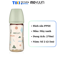 Bình sữa trẻ em PPSU cao cấp Moyuum 170m/270ml nhiều màu