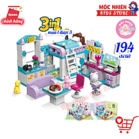 Đồ chơi lắp ráp, xếp hình Qman 4801 - Phòng của bé gái (194 mảnh ghép) - Dành cho bé từ 6 tuổi