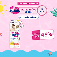 Tã/bỉm dán Merries size XL - 40 miếng (dành cho bé từ 12 - 20kg)