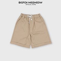 Quần shorts bé trai Bigfox Miss Meow size đại, vải kaki mềm, mùa hè cỡ 7,11,12,15 tuổi 30kg 45kg