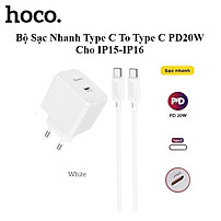 Bộ Sạc Nhanh Type C PD20W Hoco CS13/CS13A Cho Iphone15,16 - Sạc Nhanh 0 đến 50% Pin Trong 30p - Bảo Hành 1 Năm - Hàng Chính Hãng