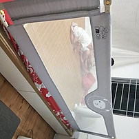 Chắn giường, chặn giường UMOO thanh trượt 01 bên an toàn cho bé, bản Nâng cấp 2020, Màu Ghi Xám sang trọng
