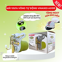 Máy Đưa Võng Tự Động Cao Cấp Vinanoi Asanta AS100 - Sức Đưa 100 Kg Cho Cả Mẹ Và Bé, Dùng Điện 110-220v và pin sạc dự phòng
