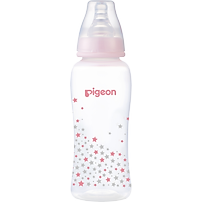 Bình sữa cổ hẹp PP Streamline hình ngôi sao hồng/xanh Pigeon 250ml (M)