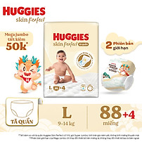 Tã quần Huggies Skin Perfect phiên bản Rồng giới hạn Mega Jumbo L88+4 miếng với 2 vùng thấm giảm kích ứng da