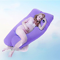 Gối Ôm Zcare Chữ U Bà Bầu màu tím sang trọng
