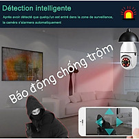 Camera Mini hình bóng đèn Xoay 360 độ FullHD 3MP dùng ứng dụng Yoosee (Ban đêm có màu) -Hàng Nhập Khẩu