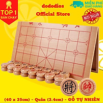 Cờ tướng bằng gỗ tự nhiên - 40 x 35 cm - Quân đường kính 3,4cm - Chính hãng dododios