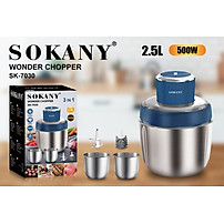 Máy xay thịt đa năng 2IN1 SOKANY SK-7030 cối INOX304, công suất 500W xay thịt, bóc tỏi tiện lợi - HÀNG CHÍNH HÃNG - DELIYA