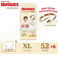 Tã quần Huggies Skin Perfect Super Jumbo XL52+6 với 2 vùng thấm giảm kích ứng da