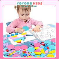 Bộ đồ chơi xếp lắp ráp ghép hình thông minh cho bé bằng gỗ Tangram 180 chi tiết