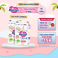 Combo 2 Tã/bỉm dán Merries Đủ Size NB76/S70/M56/L48/XL40