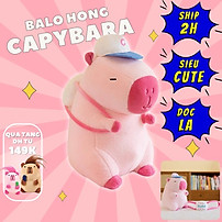 Thú nhồi bông capybara hồng đeo balo dễ thương - Size từ 35cm đến 55cm - Móc khoá gấu bông Capybara