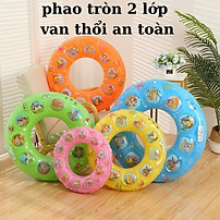 Phao bơi hình tròn cho bé an toàn 2 lớp dày dặn 60 cm - Họa tiết ngẫu nhiên