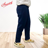 Quần lưng thun nguyên vòng, 2 túi, form rộng, màu xanh và đen, học sinh nam nữ đều mặc được