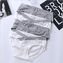 Sét 4 quần lót chíp  bầu  cạp chéo Cotton họa tiết không đường may chất đẹp Az1003