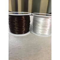 2 CUỘN THUN CO GIÃN XỎ VÒNG TAY BẰNG ĐÁ MÀU TRẮNG NÂU ĐEN