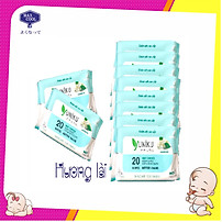 Combo 10 Gói Khăn Ướt Yuniku 20 Tờ Hương Hoa Lài ( 20 Tờ x 10 )