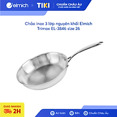Chảo inox 3 lớp nguyên khối Elmich Trimax EL-3846 size 26