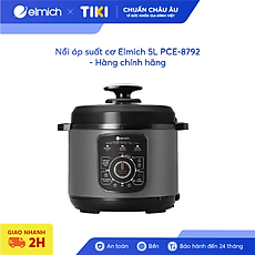 Nồi áp suất cơ Elmich 5L PCE-8792, công suất lớn 1000W, dung tích 5L, tuyệt đối an toàn với van xả tự động được thiết kế trên nắp nồi, bảo hành 24 tháng, đổi trả 12 tháng - Hàng chính hãng