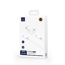 Bộ Sạc Nhanh IPHONE WIWU Nano 30W GaN Mini WI-U006, Sạc Type-C Thích Hợp Cho IPHONE 15/ 15 Pro/ Pro Max Tablet - Hàng chính hãng