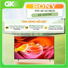 Google Tivi Sony 4K 43 inch KD-43X75K - Hàng chính hãng (chỉ giao HCM)