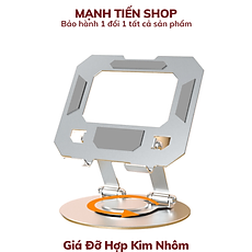 Giá Đỡ Máy Tính Bảng Hợp Kim Nhôm Để Bàn Xoay 360 Độ Cho Điện Thoại, Máy Tính Bảng L08 - Hàng chính hãng