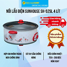 Nồi lẩu điện Sunhouse SH-525L 4 lít - Hàng Chính Hãng