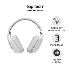 Tai nghe không dây Logitech Zone Vibe 100 nhẹ, với micrô khử tiếng ồn, Tai nghe Bluetooth Đa điểm Tiên tiến, Hoạt động với Teams, Google Meet, Zoom, Mac/PC - Hàng chính hãng