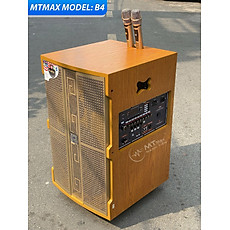 Loa kéo di động MTMax B4 - Loa karaoke 3 đường tiếng bass 4 tấc, 1 mid, 2 treble - Công suất lên đến 700W - Kèm 2 micro không dây UHF hiệu chỉnh echo, delay, reverb dễ dàng - Đầy đủ kết nối Bluetooth, AV, USB, TF card - 4 chế độ EQ nhạc - Hàng nhập khẩu