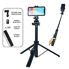 Gậy chụp ảnh tích hợp Tripod Yunteng VCT 6688 phụ kiện kèm theo remote và kẹp điện thoại - Hàng chính hãng