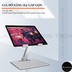 Giá Đỡ Dành Cho Máy Tính Bảng iPad Tablet Điện Thoại (All size) Hợp Kim Nhôm Nguyên Khối Xoay Chuyển 360 Độ-Nâng Hạ Điều Chỉnh Góc Nhìn Tùy Thích-Gấp Gọn Tiện Lợi-Hàng Chính Hãng