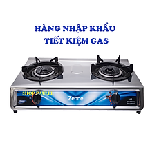 BẾP GAS ĐÔI ZENNE KGS 301 CÓ 1 ĐẦU HÂM - NHẬP KHẨU MALAYSIA – MẶT BẾP INOX - NGỌN LỬA MẠNH VÀ HỘI TỤ - TIẾT KIỆM GAS