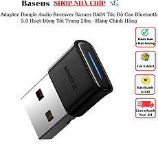 USB Bluetooth Adapter Dongle Audio Receiver Basues BA04 Tốc Độ Cao Bluetooth 5.0 Hoạt Động Tốt Trong 20m - Hàng Chính Hãng