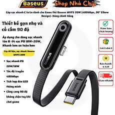 Cáp sạc nhanh C to Ln dành cho Game thủ Baseus MVP3 20W (480Mbps, 90° Elbow Design)- Hàng chính Hãng