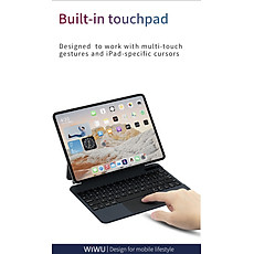 Bao bàn phím Wiwu Magic Keyboard MK109 cho Ipad  10.9", 11", 12.9" có cảm ứng nguồn hiển thị pin thời gian thực, tích hợp nam châm - Hàng chính hãng