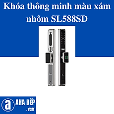Khóa thông minh màu xám nhôm SL588SD. Hàng Chính Hãng