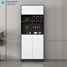 Tủ Vang Gỗ Có Giá Treo Ly Kích Thước 80x35x200cm Thương Hiệu SIB Decor KG53