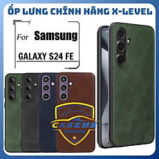 Ốp Lưng Da X-Level Dành Cho Samsung S24 FE Sang Trọng, Chống Sốc, Da PU Cao Cấp - Hàng Nhập Khẩu