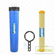Bộ lọc nước đơn 20 inch chứa lõi resin, xử lý nước cứng, nước nhiễm đá vôi, làm mềm nước | Hàng chính hãng